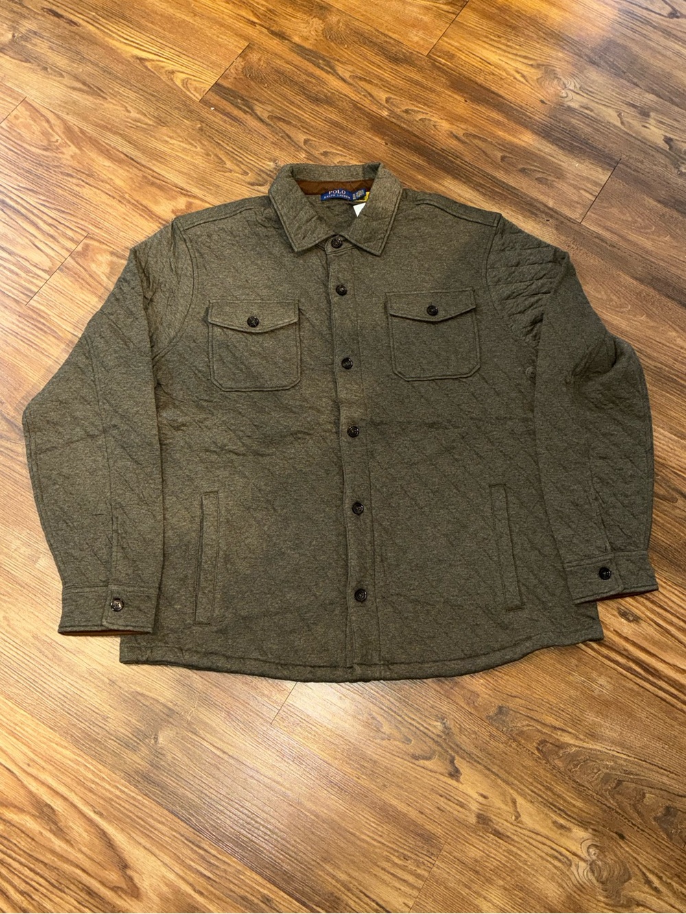 Polo Ralph Lauren Olive Heather Quilted Shirt Jacket